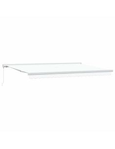 Tenda Retrattile Bianco 500 × 300 cm Tessuto e Metallo 2