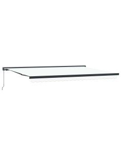 Tenda Retrattile Bianco 500 × 300 cm Tessuto e Metallo 2