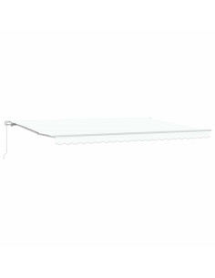 Tenda Retrattile Bianco 500 × 350 cm Poliestere e Alluminio 2