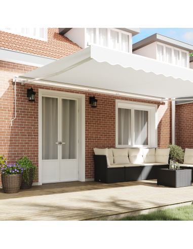 Tenda Retrattile Bianco 500 × 350 cm Tessuto
