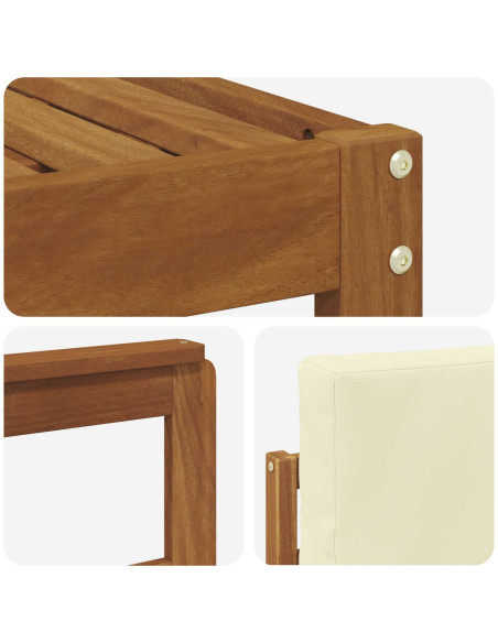 Set di divani da esterno con cuscino 4 pcs Naturale e Crema