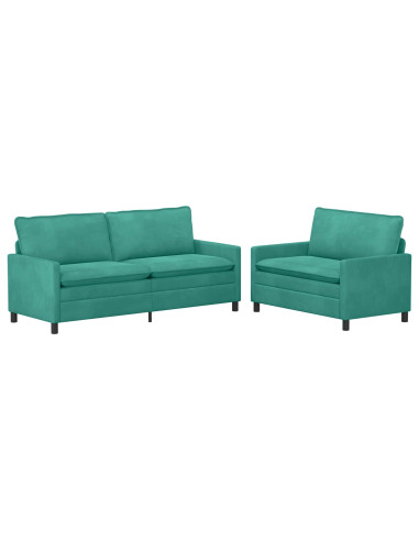Set di divani 2 pcs Turchese Velluto