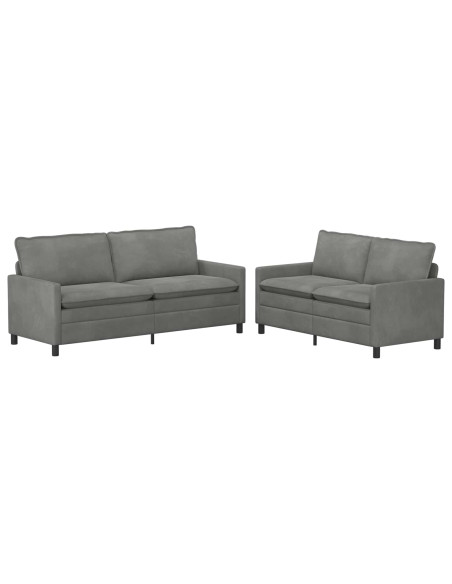 Set di divani 2 pcs Grigio Scuro Velluto