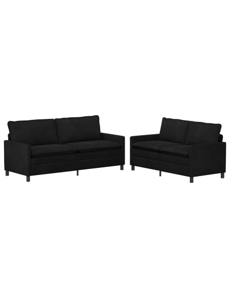 Set di divani 2 pcs Nero Velluto