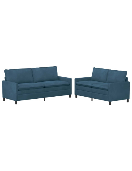 Set di divani 2 pcs Blu Velluto