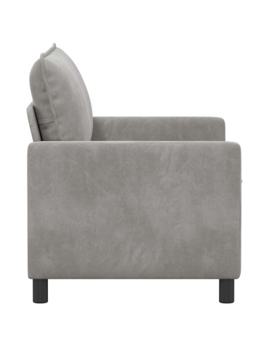 Divano Grigio Chiaro 126 x 81 x 87,5 cm Velluto