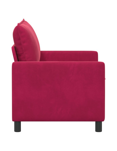 Divano Rosso Vino 126 x 81 x 87,5 cm Velluto
