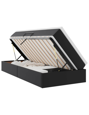 Letto con contenitore e materasso Nero 90 x 200 cm
