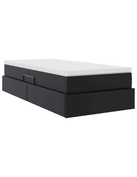 Letto con contenitore e materasso Nero 90 x 200 cm