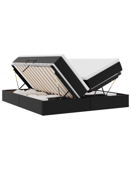 Letto con contenitore e materasso Nero 180 x 200 cm