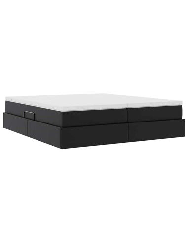 Letto con contenitore e materasso Nero 180 x 200 cm