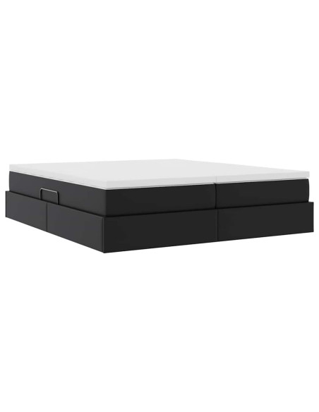 Letto con contenitore e materasso Nero 180 x 200 cm