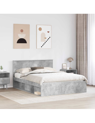Struttura del letto Grigio Concretè 150 x 200 cm Pino massello