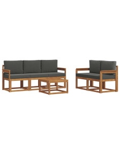 Set di divani da esterno con cuscino Naturale e Antracite 2