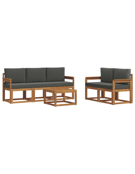 Set di divani da esterno con cuscino Naturale e Antracite