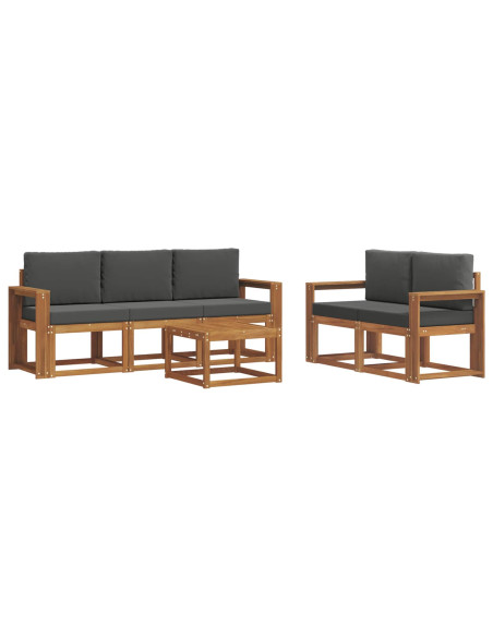 Set di divani da esterno con cuscino Naturale e Antracite