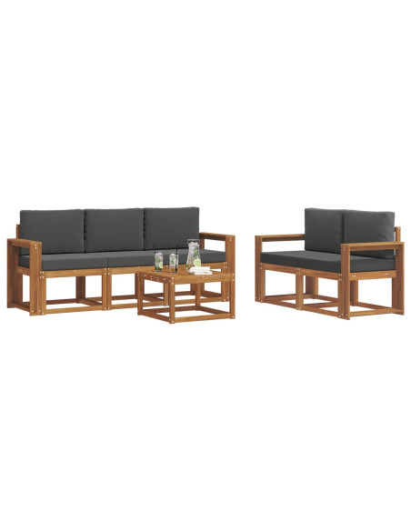 Set di divani da esterno con cuscino Naturale e Antracite