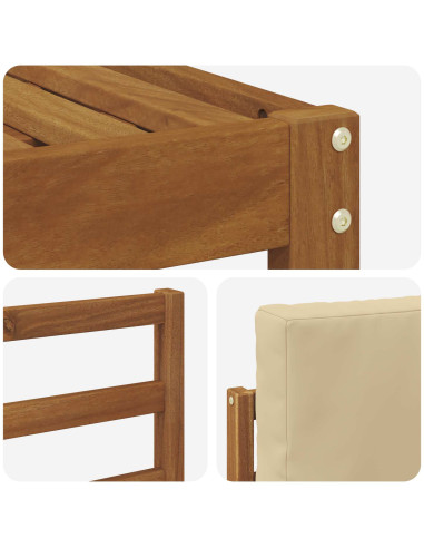 Set di divani da esterno con cuscino 4 pcs Naturale e Beige