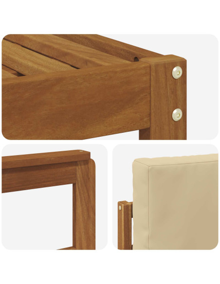 Set di divani da esterno con cuscino 4 pcs Naturale e Beige