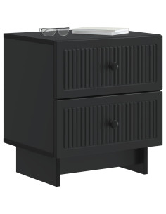 Armadio da Notte con cassetto 2 pcs Nero 43 x 34,5 x 47,5 cm 2