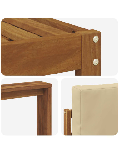 Set di divani da esterno con cuscino 4 pcs Naturale e Beige