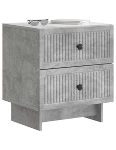 Armadio da Notte Grigio Cemento 43 x 34,5 x 47,5 cm 2