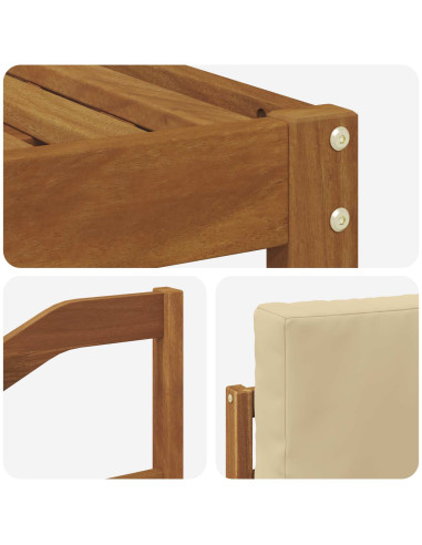 Set di divani da esterno con cuscino 4 pcs Naturale e Beige