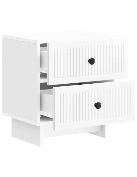 Armadio da Notte con cassetto Bianco Lucido 43 x 34,5 x 47,5 cm