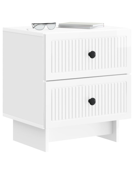 Armadio da Notte 2 pcs Bianco Lucido 43 x 34,5 x 47,5 cm