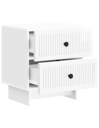 Armadio da Notte 2 pcs Bianco Lucido 43 x 34,5 x 47,5 cm