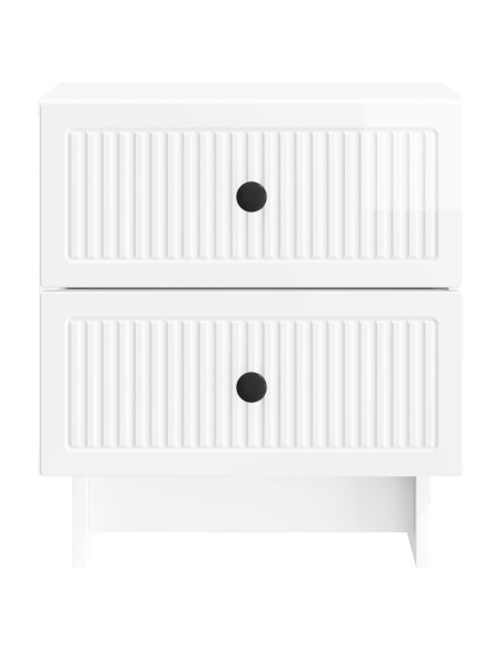 Armadio da Notte 2 pcs Bianco Lucido 43 x 34,5 x 47,5 cm