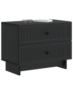 Armadio da Notte Nero 62 x 34,5 x 47,5 cm Legno ingegnerizzato 2