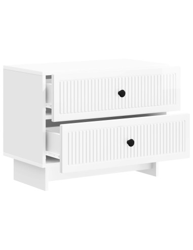 Armadio da Notte con cassetto Bianco Lucido 62 x 34,5 x 47,5 cm