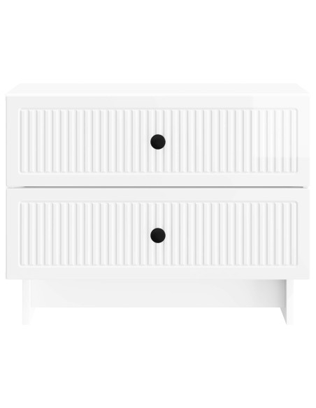 Armadio da Notte con cassetto Bianco Lucido 62 x 34,5 x 47,5 cm