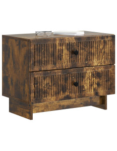 Armadio da Notte con cassetto Rovere Fumo 62 x 34,5 x 47,5 cm 2