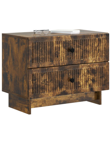 Armadio da Notte con cassetto Rovere Fumo 62 x 34,5 x 47,5 cm