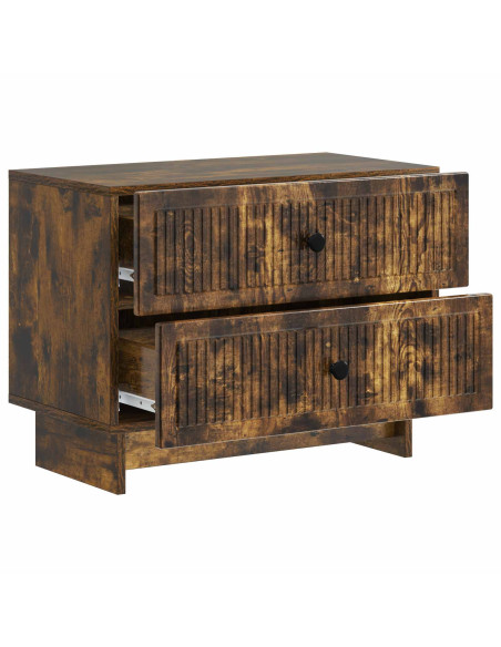 Armadio da Notte con cassetto Rovere Fumo 62 x 34,5 x 47,5 cm