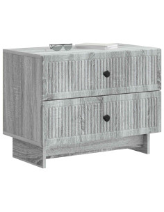 Armadio da Notte con cassetto Grigio Sonoma 62 x 34,5 x 47,5 cm 2