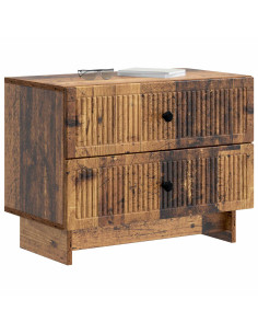 Armadio da Notte con cassetto Legno antico 62 x 34,5 x 47,5 cm 2