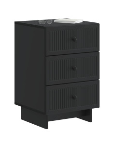 Armadio da Notte Nero 43 x 41 x 66,5 cm Legno ingegnerizzato 2