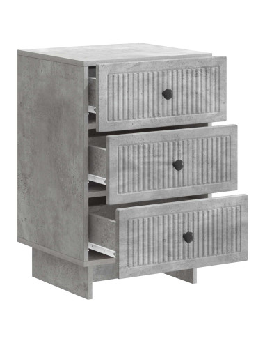 Armadio da Notte con cassetto Grigio Cemento 43 x 41 x 66,5 cm
