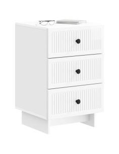 Armadio da Notte con cassetto Bianco Lucido 43 x 41 x 66,5 cm 2