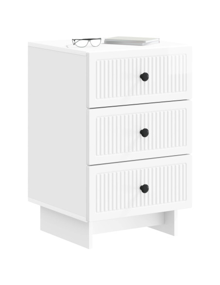 Armadio da Notte con cassetto Bianco Lucido 43 x 41 x 66,5 cm
