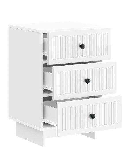 Armadio da Notte con cassetto Bianco Lucido 43 x 41 x 66,5 cm