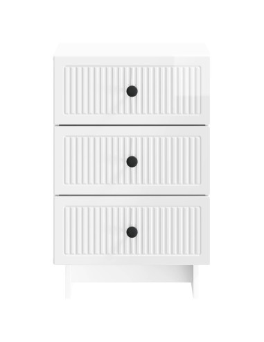 Armadio da Notte con cassetto Bianco Lucido 43 x 41 x 66,5 cm