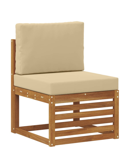 Set di divani da esterno con cuscino 8 pcs Naturale e Beige