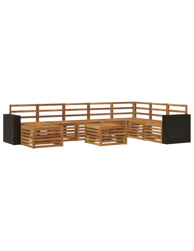 Set di divani da esterno 9 pcs Naturale