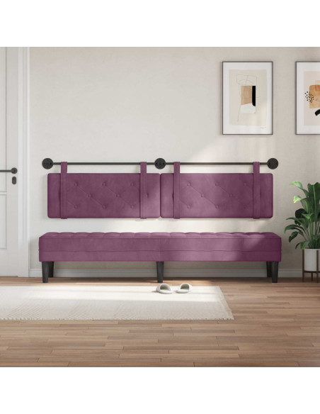 Testata appesa Montaggio a parete Viola 210 x 55 x 5 cm Velluto