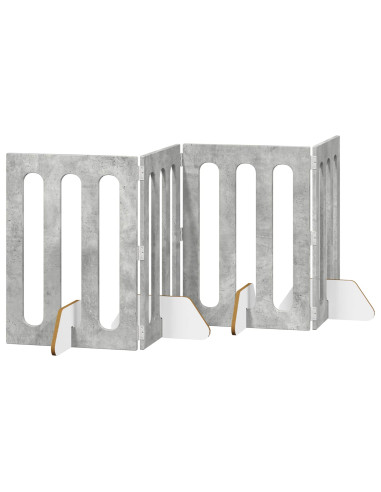 Recinto pieghevole per animali 4 pcs Grigio Cemento