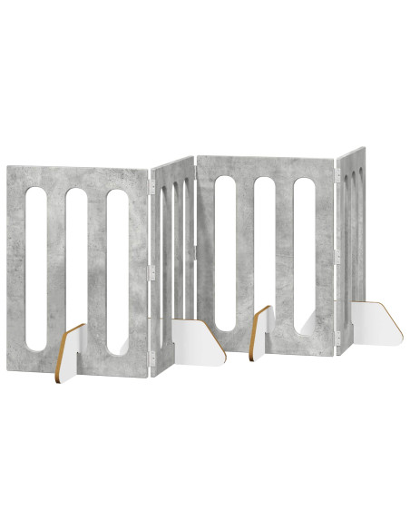 Recinto pieghevole per animali 4 pcs Grigio Cemento